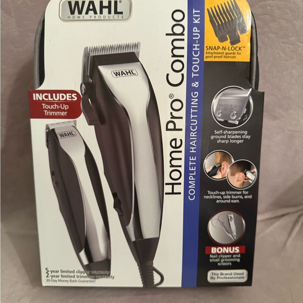 Wahl Home Pro Combo Haircutting Kit - Black and Silver